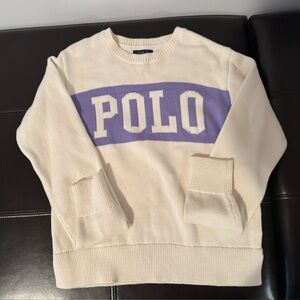 Polo by Ralph Lauren White and Purple Sweater NEW-no tag